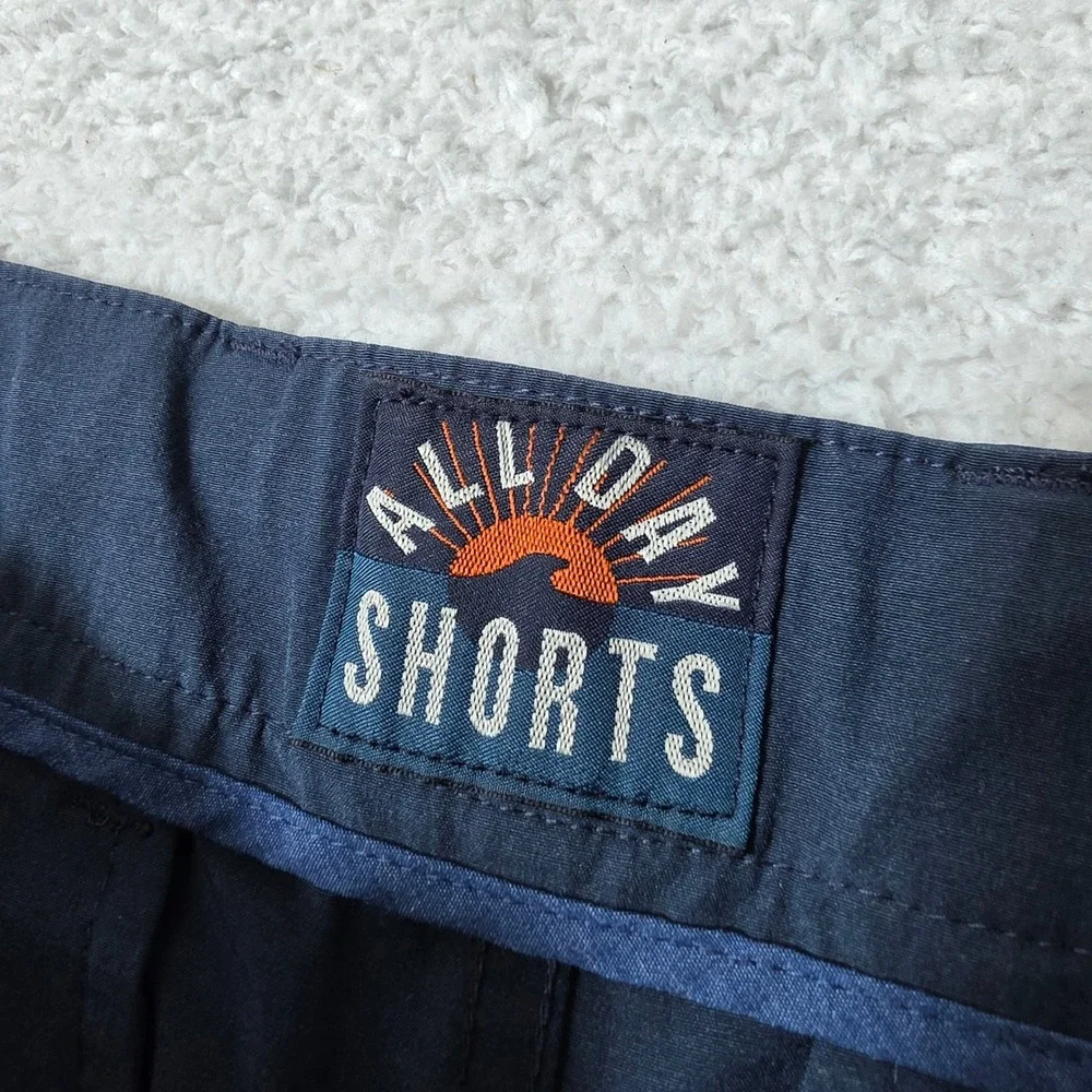 Faherty Mens 30 All Day Shorts Navy Spandex Hybrid Drawstring MSC0013